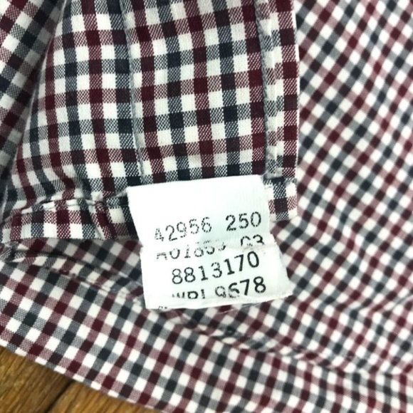 Burberrys Vintage Button Down Shirt Burgandy Green - Picture 4 of 6